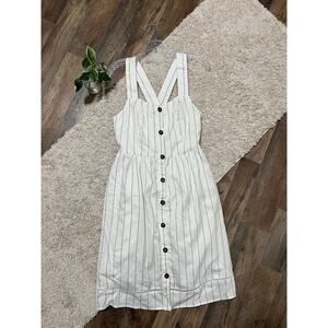 Altar'd State Large White Black Pinstripe Sleeveless Criss Cross Strap Dress